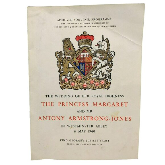 Princess Margaret 1960 Royal Wedding Program Westminster Abbey Souvenir Booklet - Picture 1 of 14